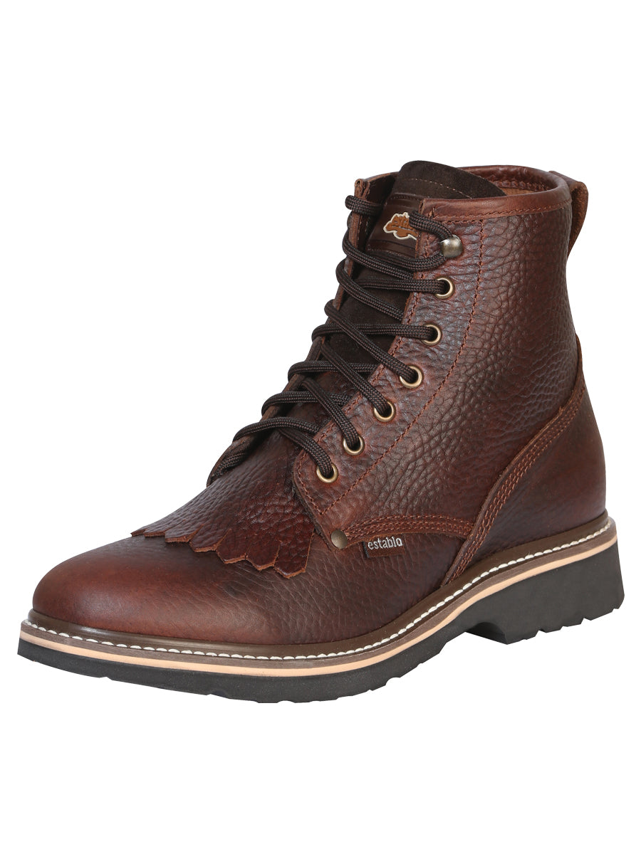 Establo Men's Bull Fight Work Ankle Boot - Honey Lace-Up