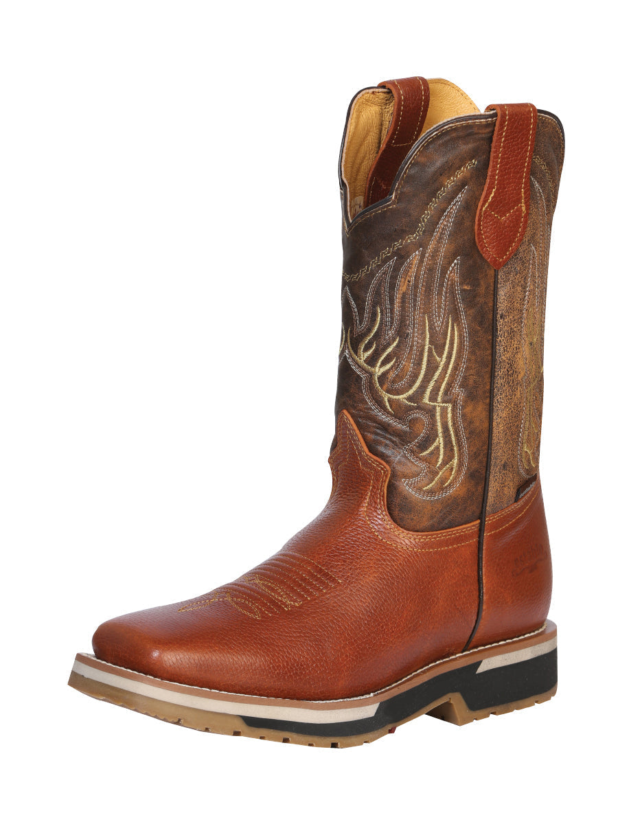Establo Men's Rodeo Boot — Bovine Grizzly Leather in Honey