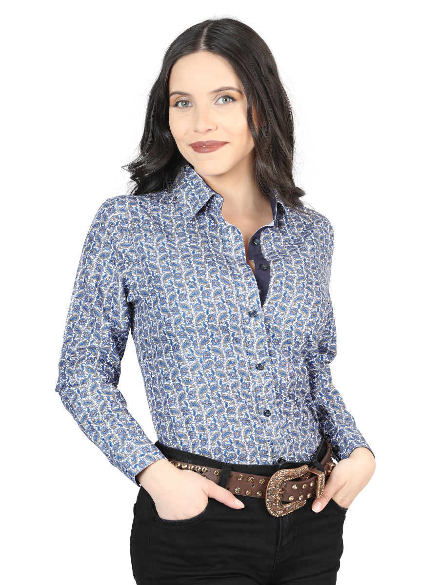 El General Blue Print Long Sleeve Shirt