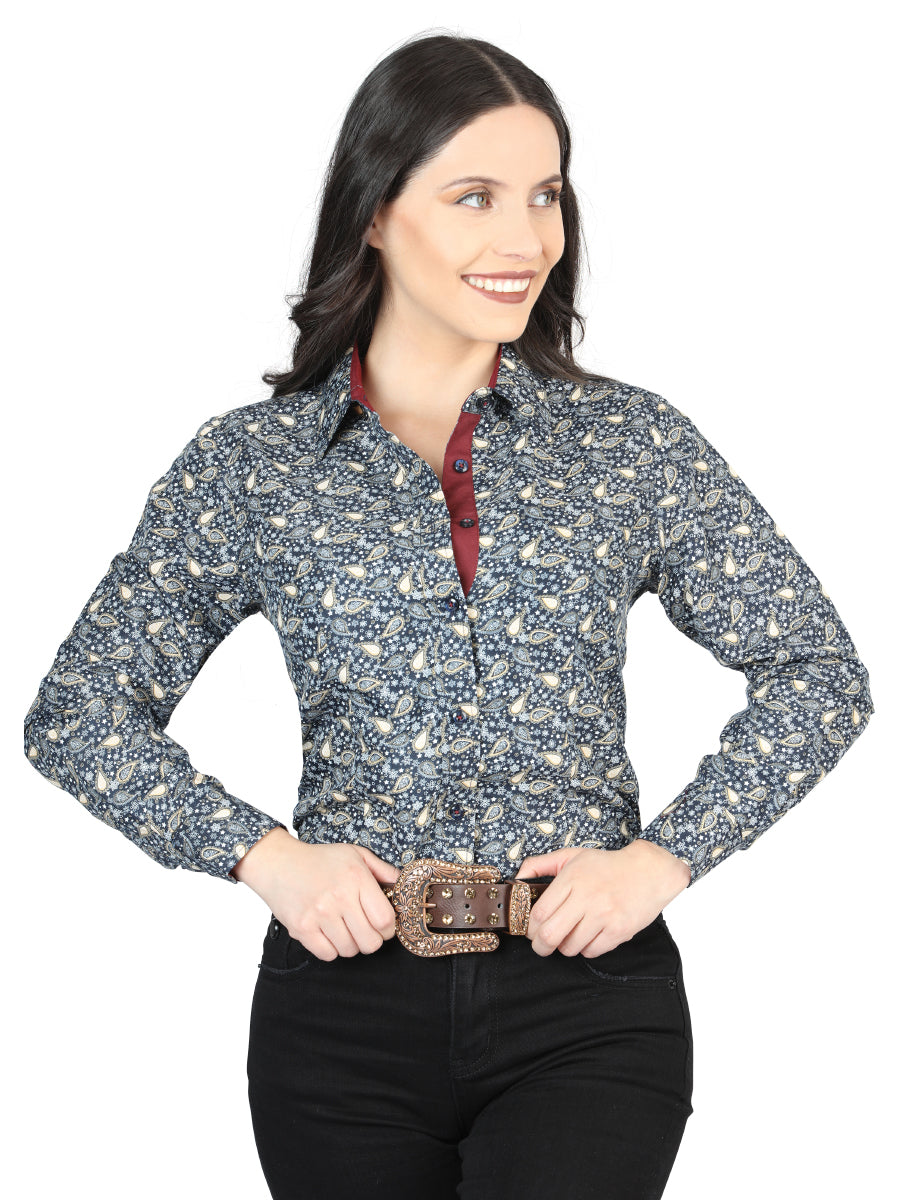 El General Blue Print Long Sleeve Shirt