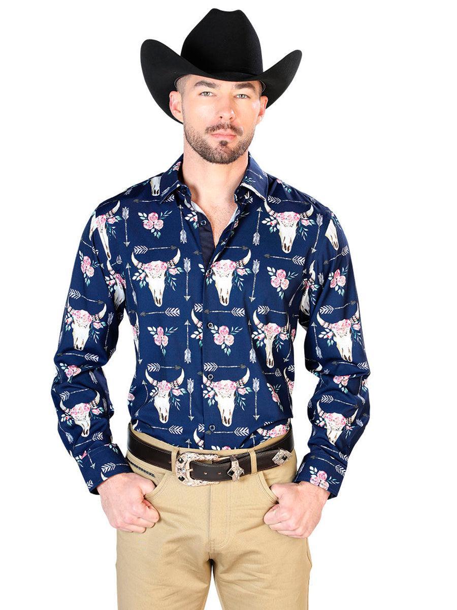 Navy Blue Long Sleeve Casual Shirt