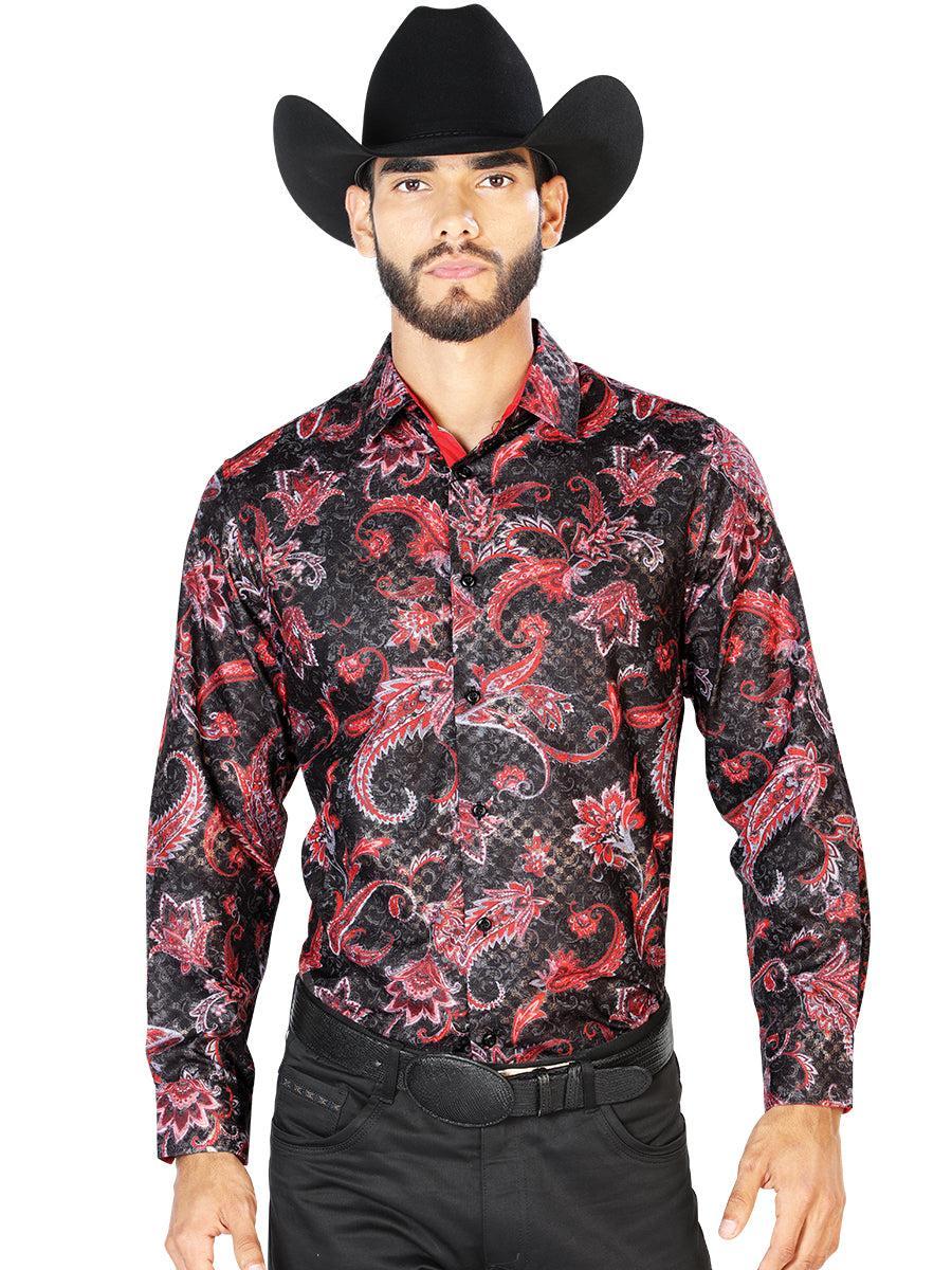 Black Red Casual Long Sleeve Shirt 43804