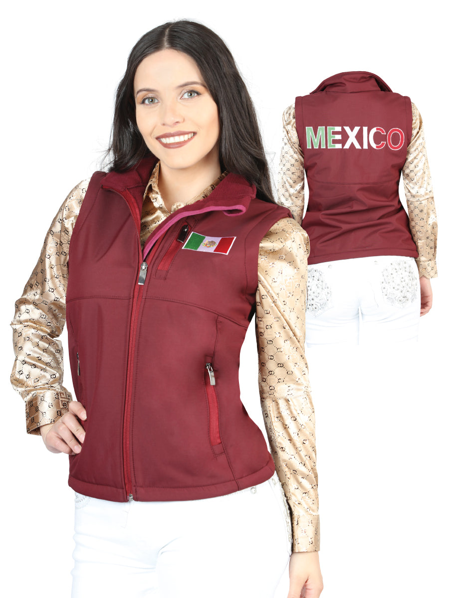 El General Women's Zipper Vest in Burgundy