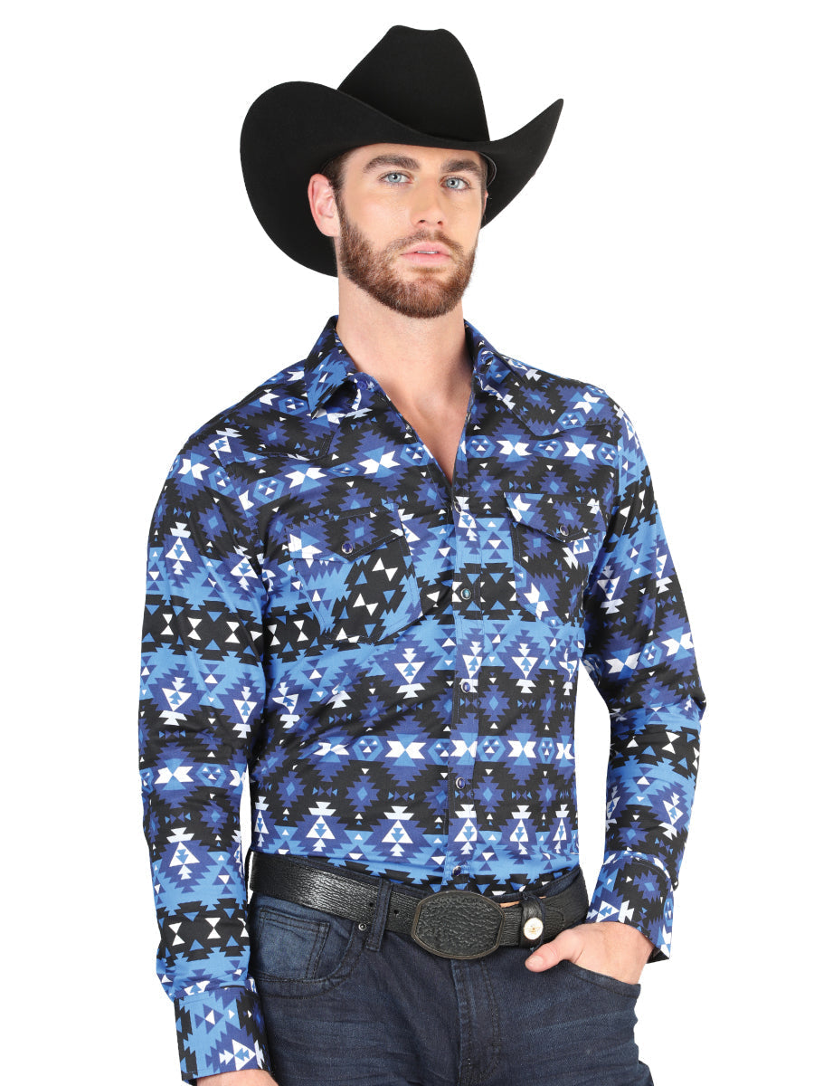 El General Casual Long-Sleeve Shirt in Blue