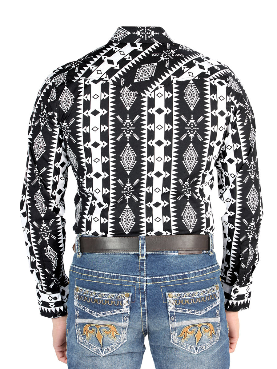 El General Casual Long Sleeve Shirt in Black