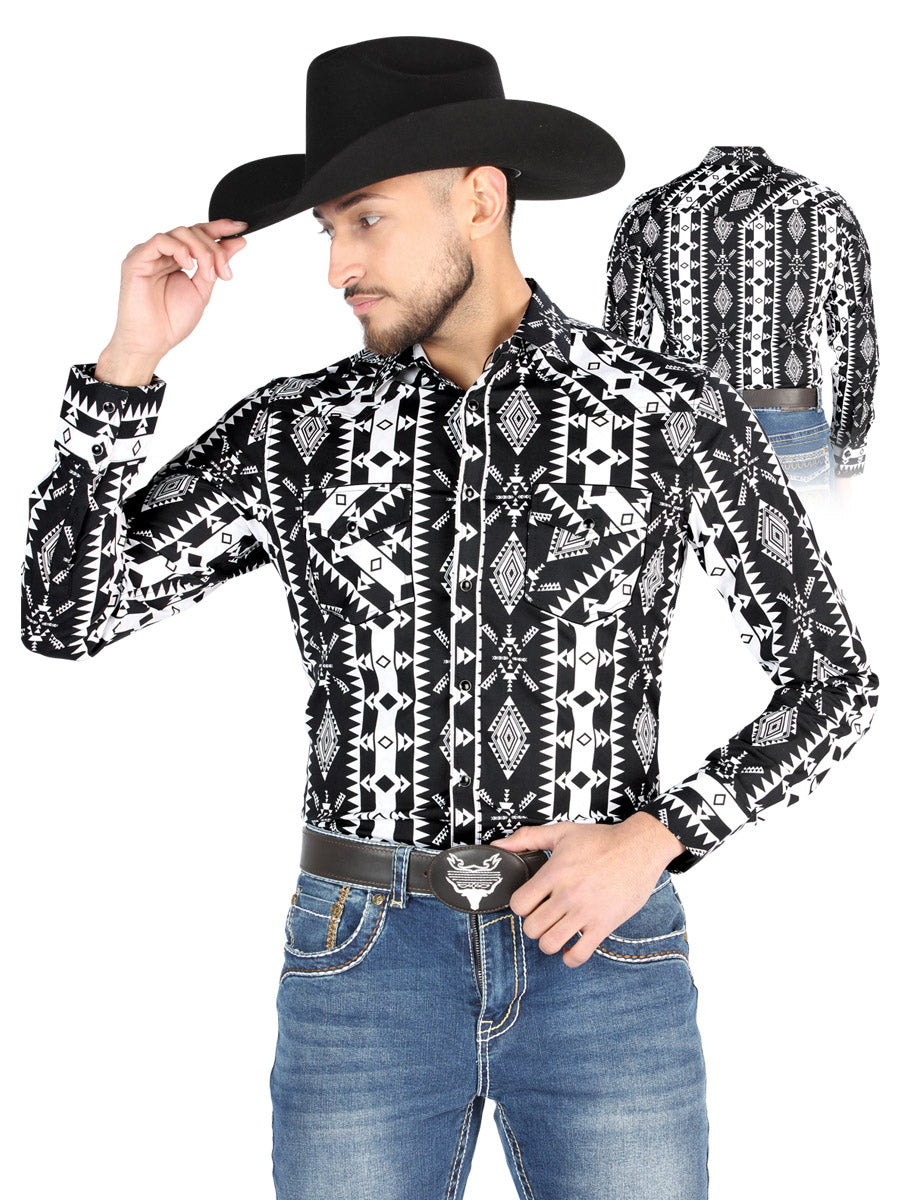El General Casual Long Sleeve Shirt in Black