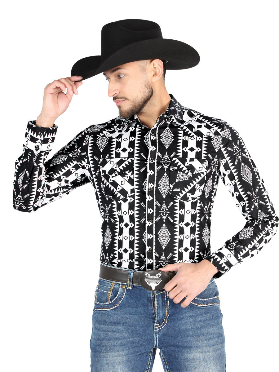 El General Casual Long Sleeve Shirt in Black