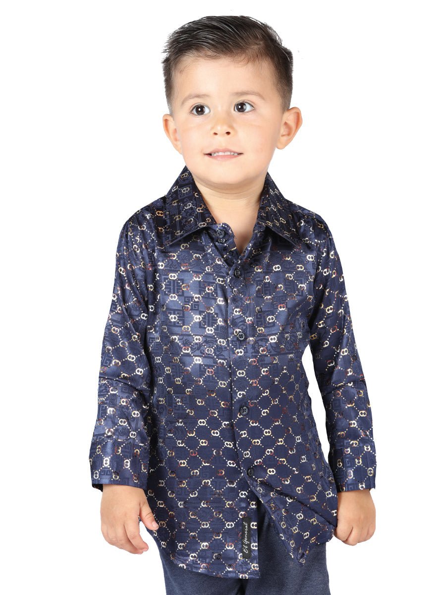 El General Navy/Gold Casual Long-Sleeve Shirt