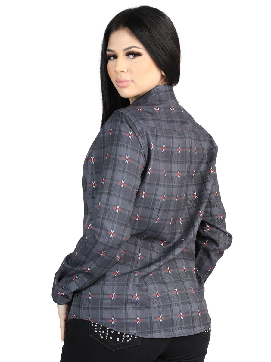 El General Casual Long-Sleeve Shirt in Gray/Brown