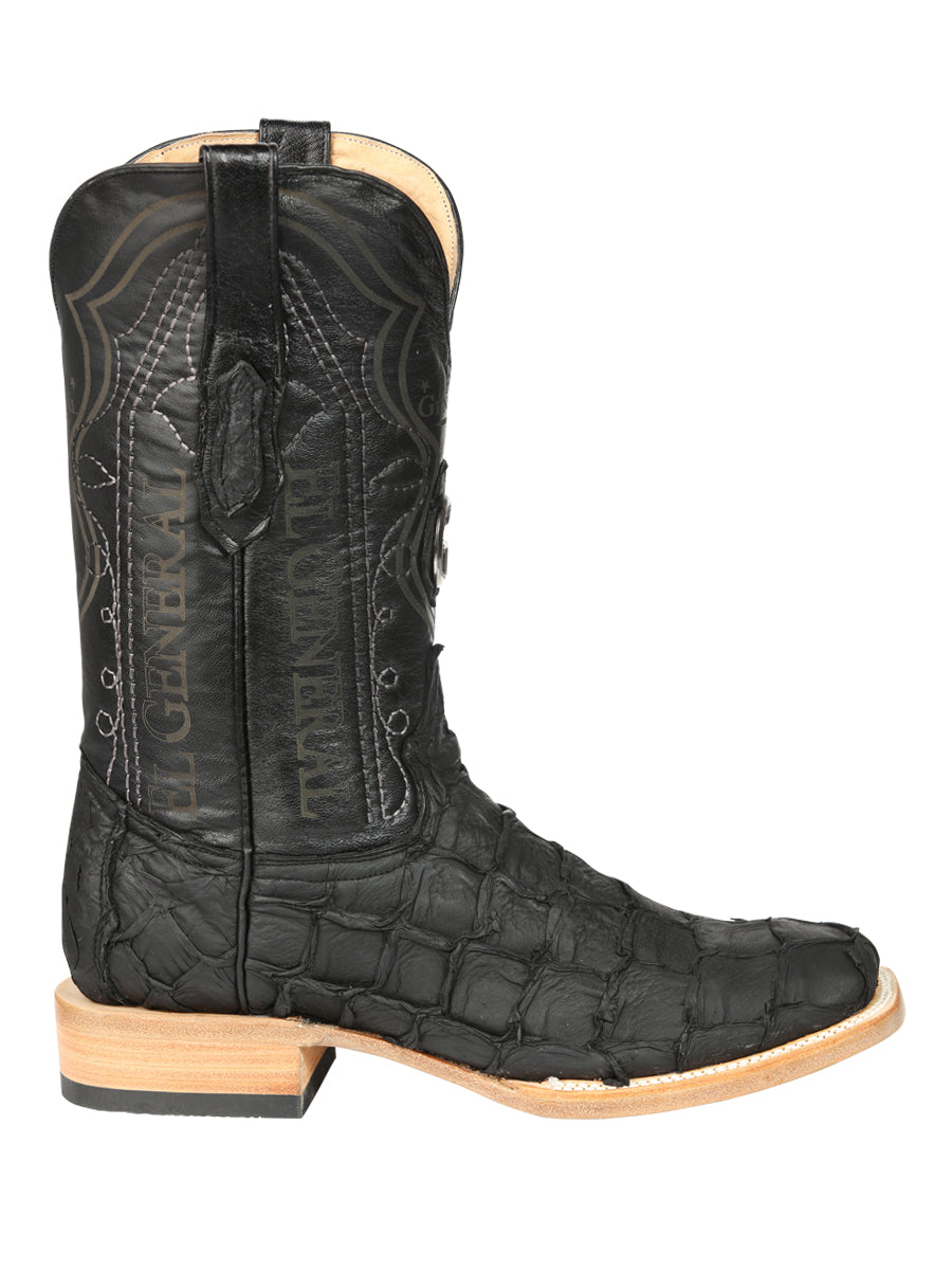 El General Men's Exotic Monster Fish Rodeo Boots in Black