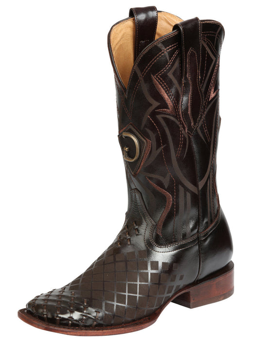 Men's Rodeo Boots - El General Pull-Up Leather - Brown 45173