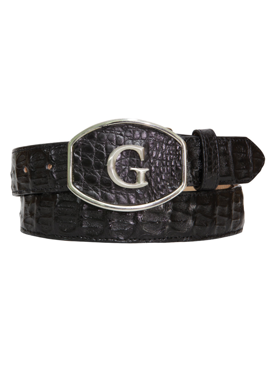El General Exotic Caiman Belt in Black