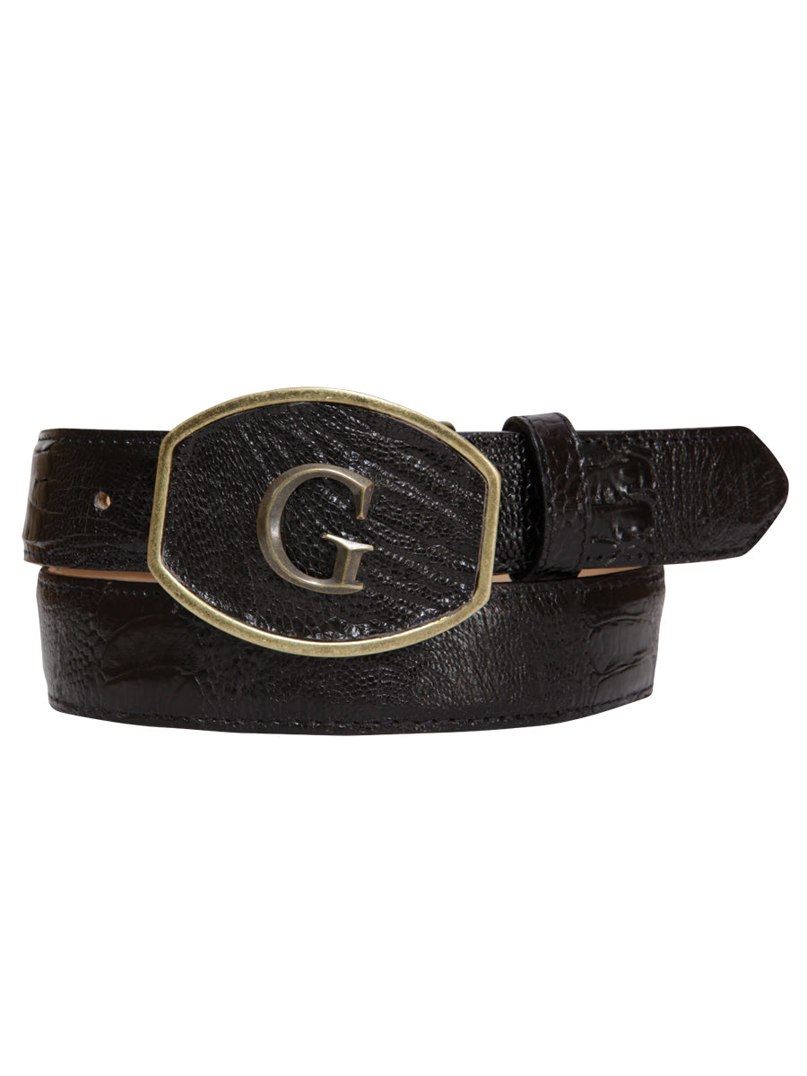 El General Exotic Ostrich Leg Western Belt in Black