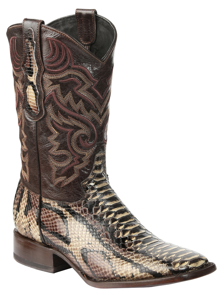 El General Men's Python Imitation Rodeo Boots in Brown