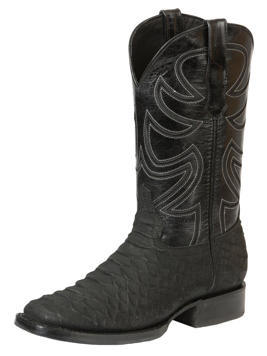 El General Men’s Rodeo Boot Imitation Python - Black 45561