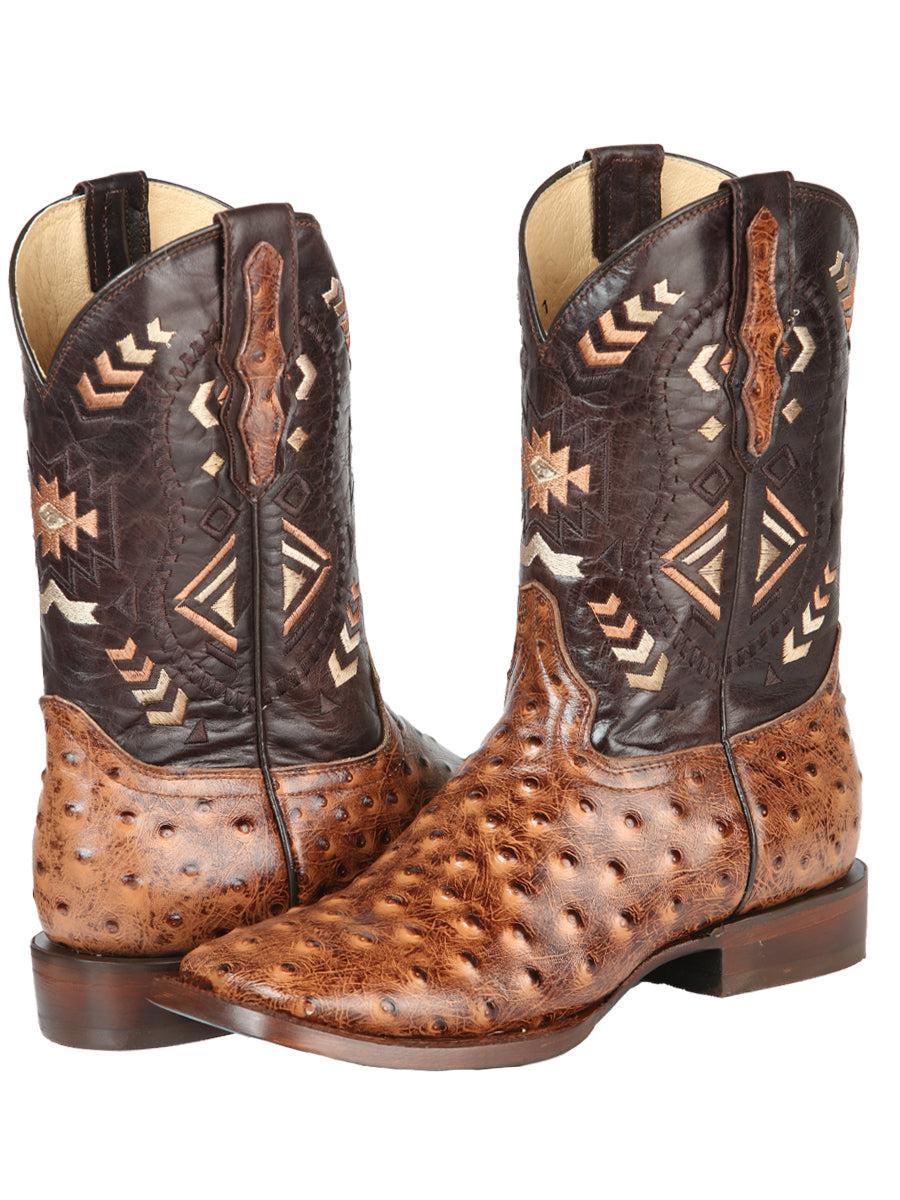 El General Rodeo Boot in Printed Ostrich Shedron