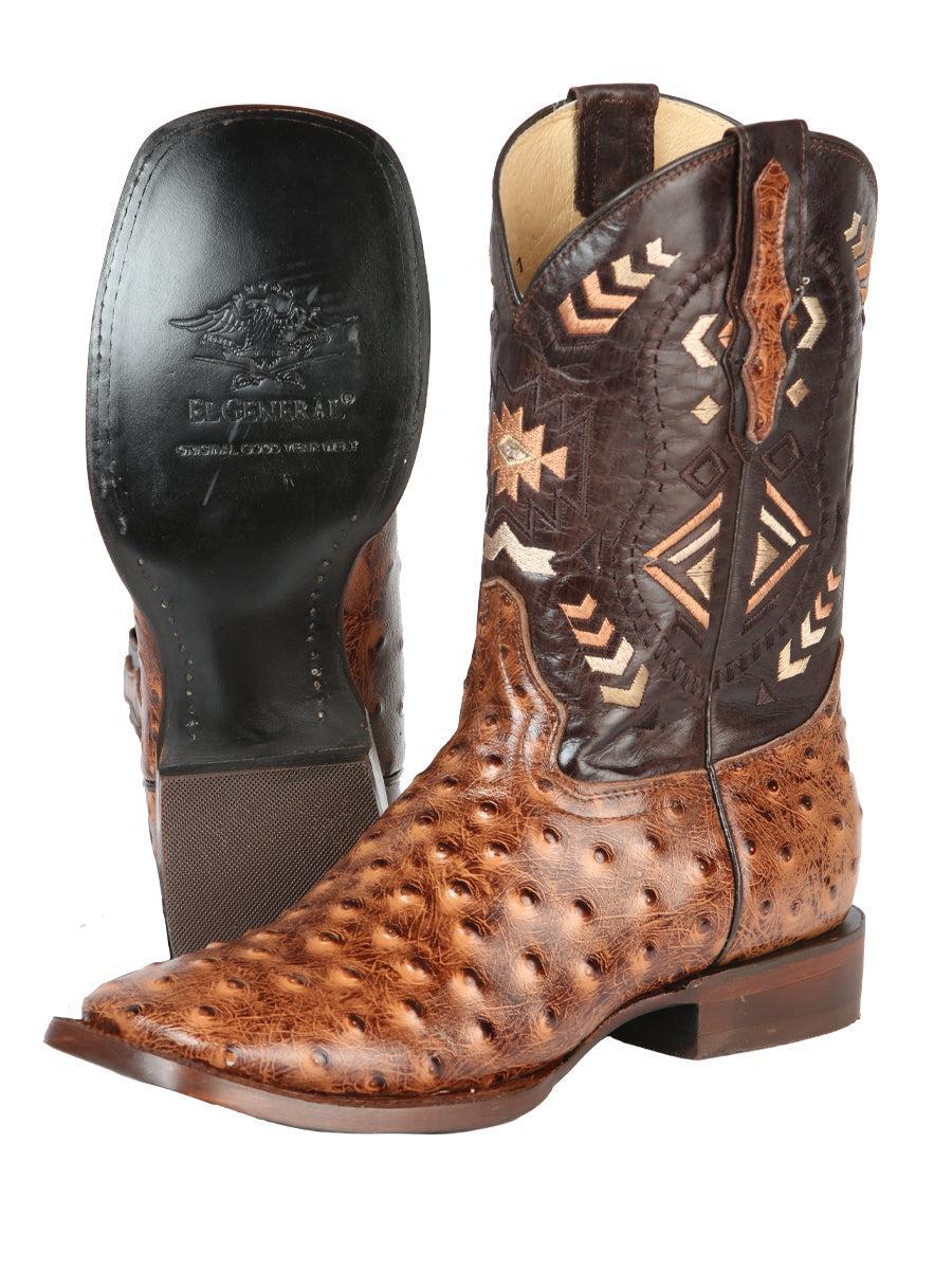 El General Rodeo Boot in Printed Ostrich Shedron