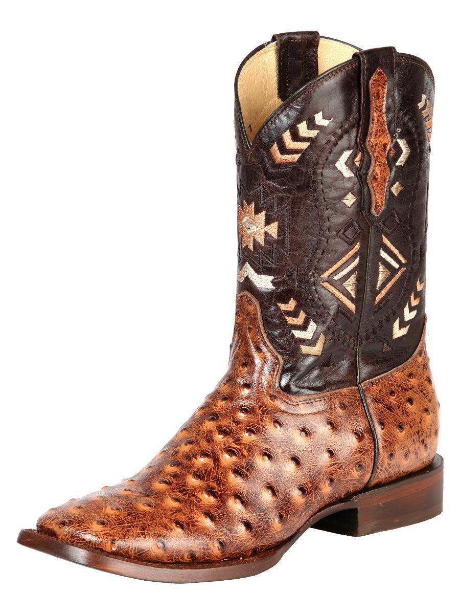 El General Rodeo Boot in Printed Ostrich Shedron