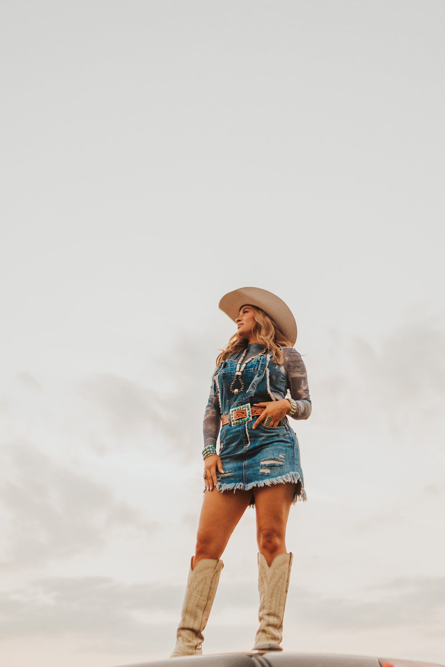 The Denim Mesh Top