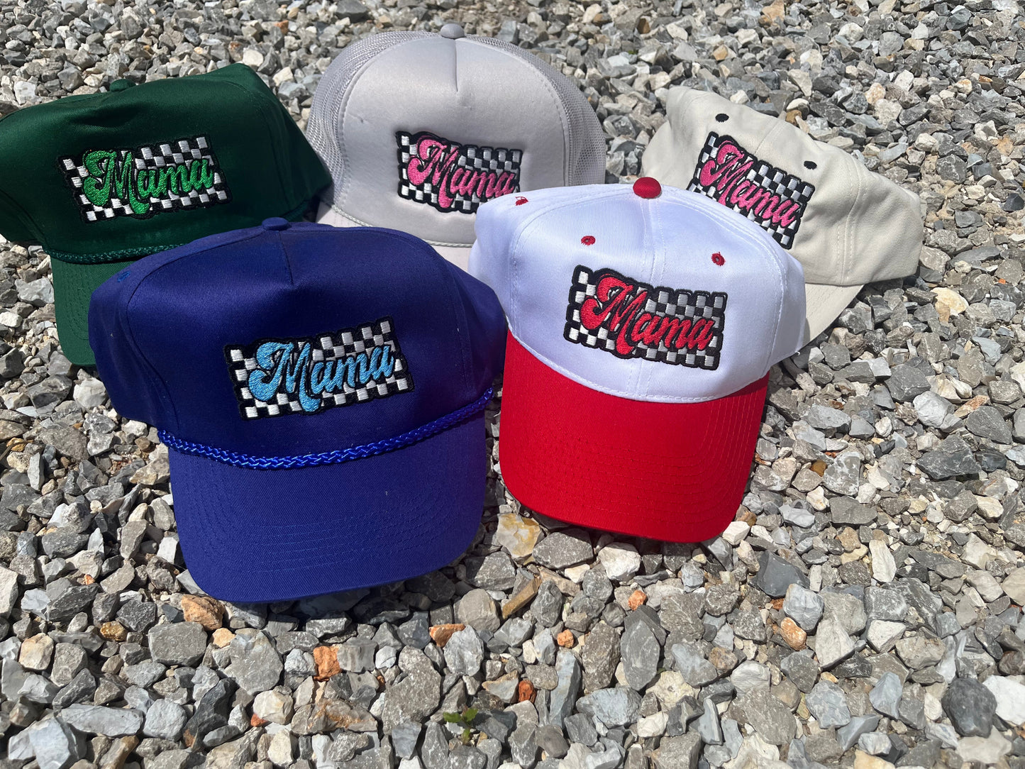 Checkered Mama Embroidered Hat