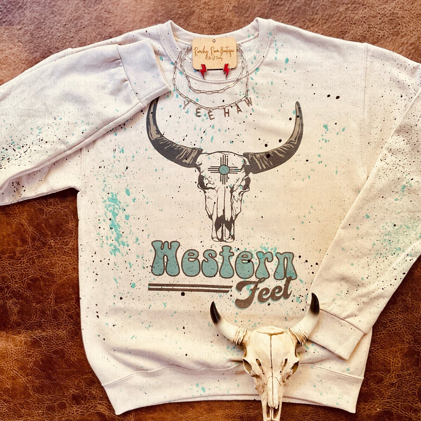 Western Feel Skull Sweatshirt