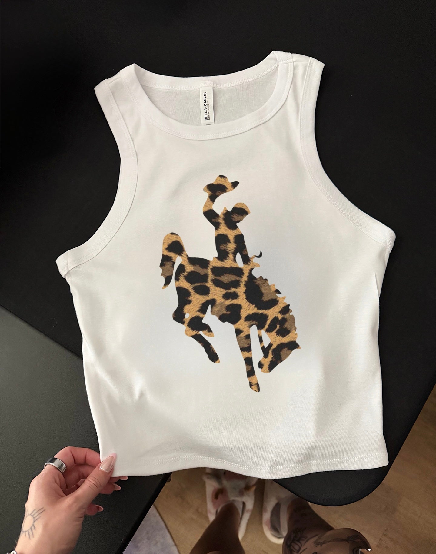 Leopard Cowboy Cropped Tank