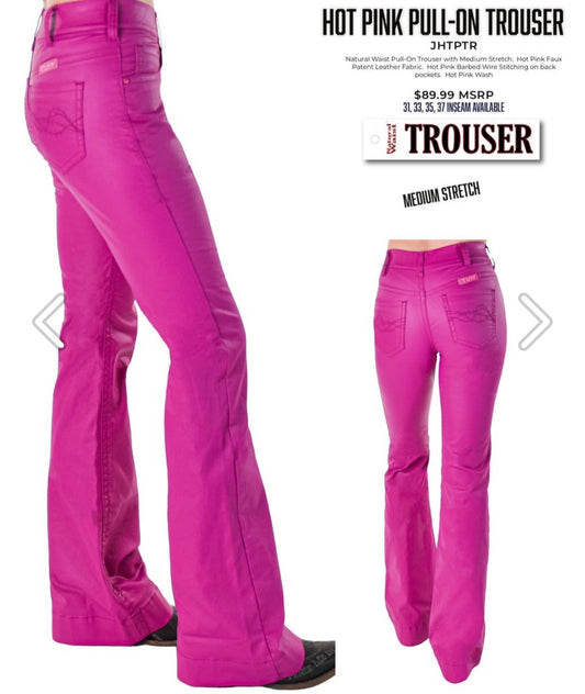 Cowgirl Tuff Hot Pink Pull-On Trousers