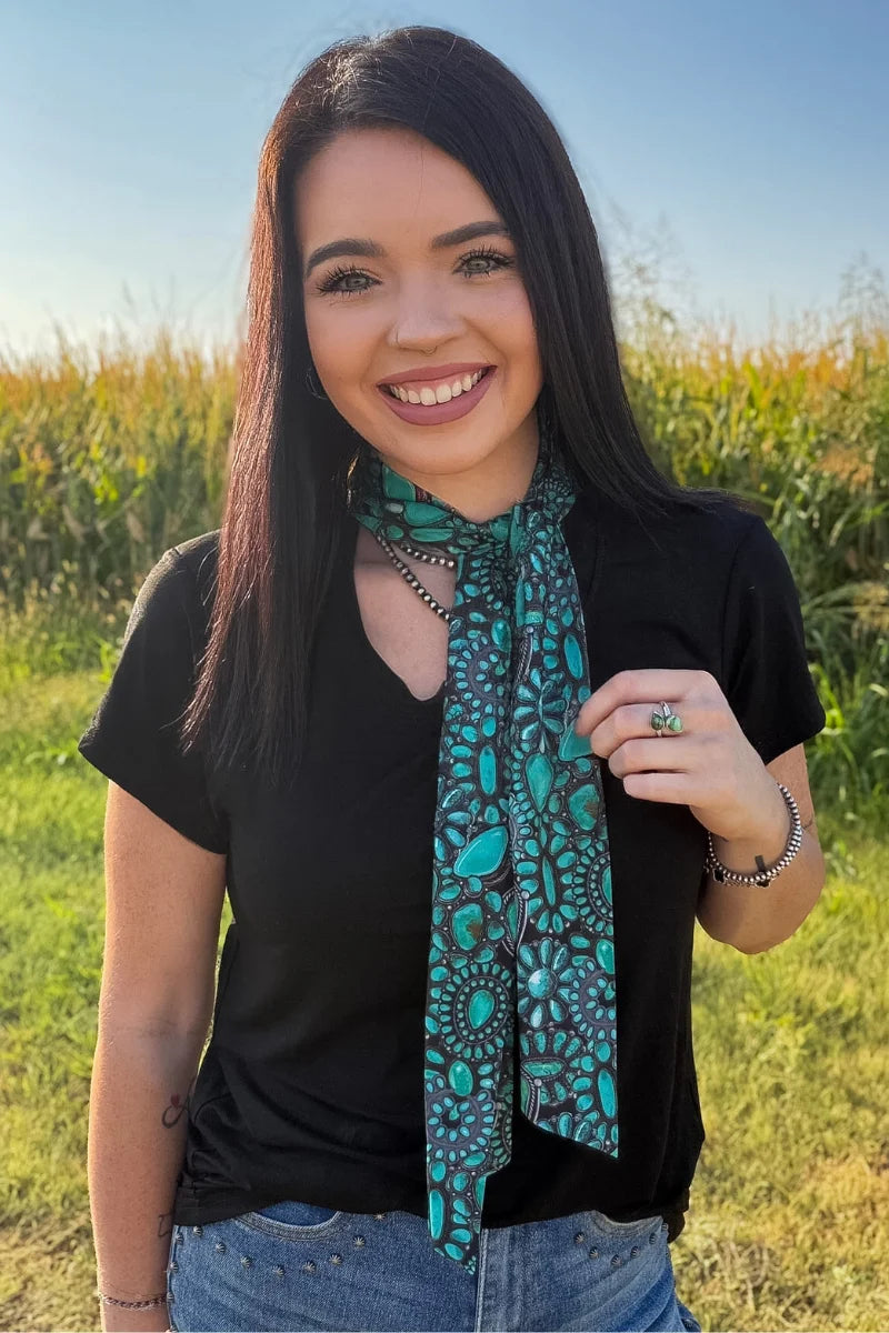 Cowgirl Cluster Latigo Tie Top