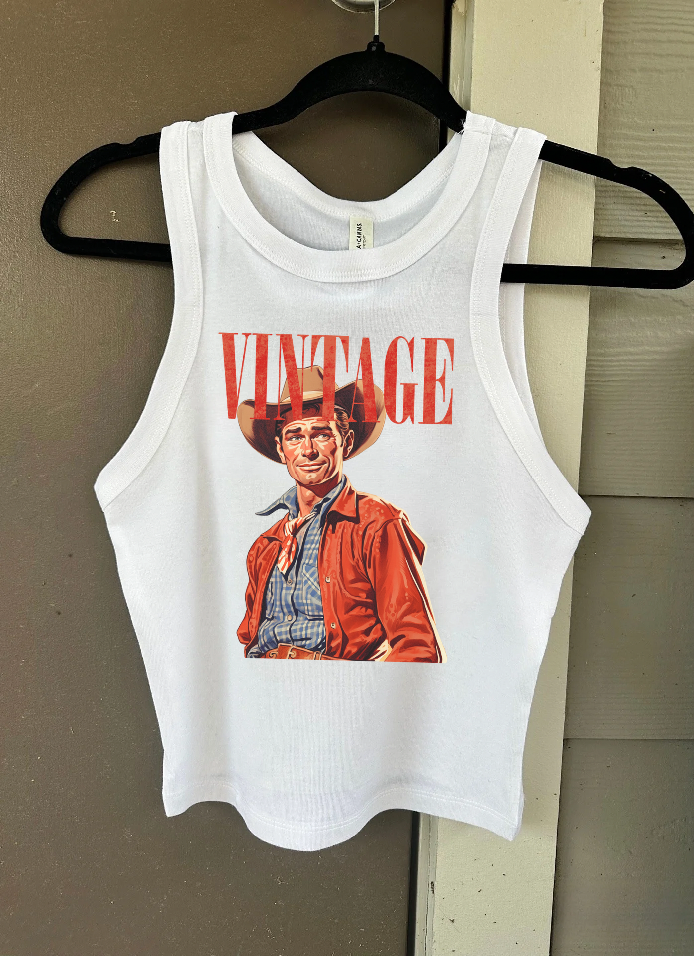 Vintage Cowboy Cropped Tank