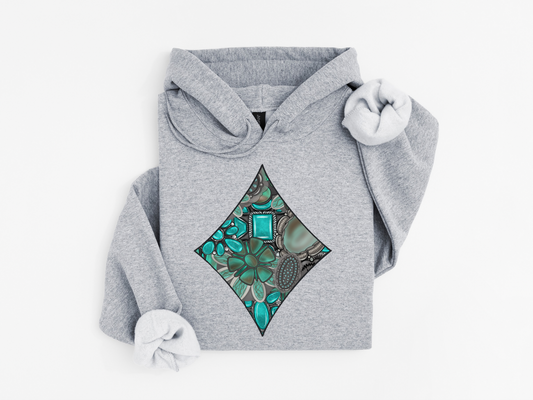 Turquoise Diamond Hoodie