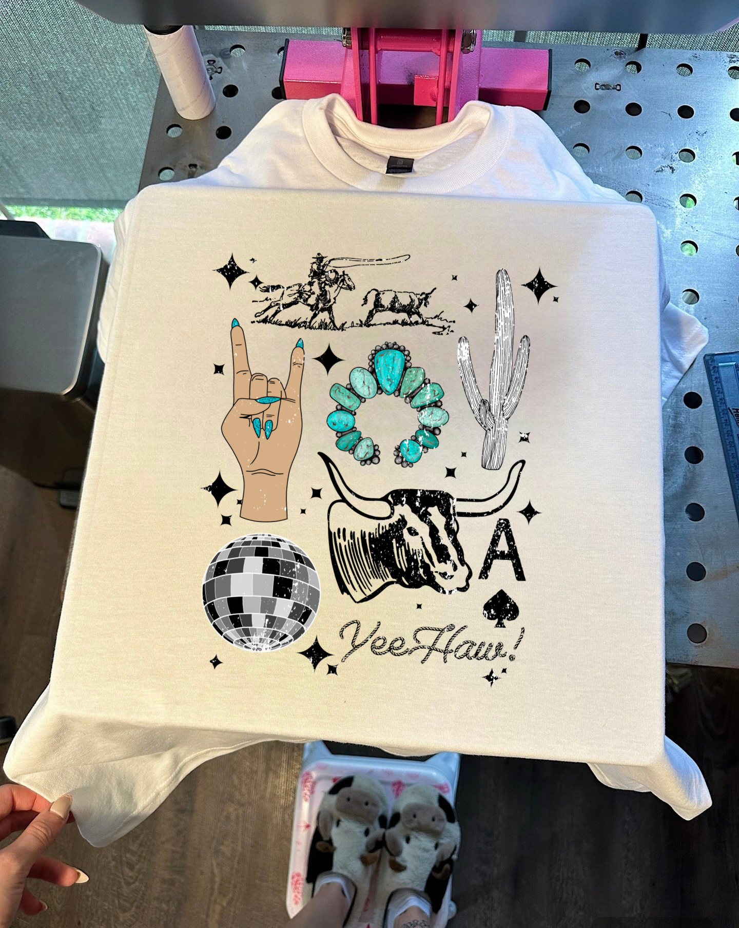 Punchy Collage Tee or Crewneck