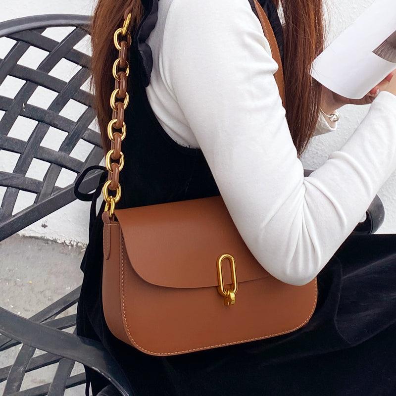 Luxury Retro Cowgirl Saddle Bag | Genuine Leather Brown Handbag