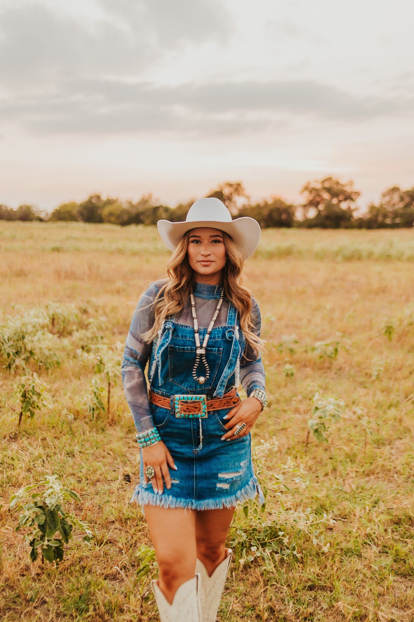 The Denim Mesh Top