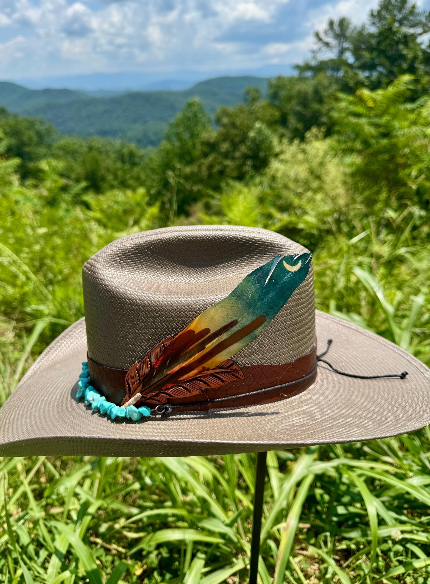 Moonlight Cactus Western Hat Feather
