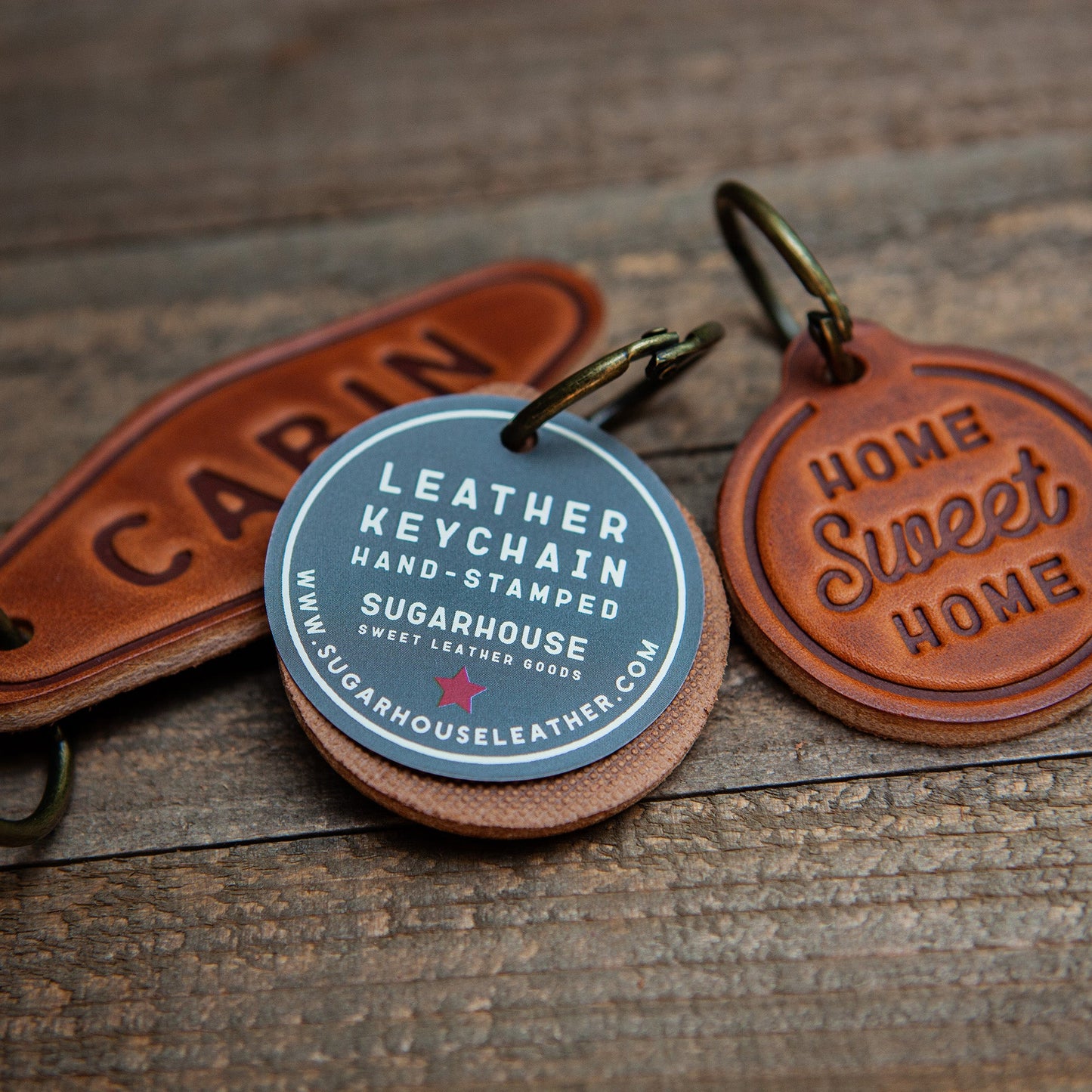 Jackson Hole Wyoming Leather Keychain Motel Style