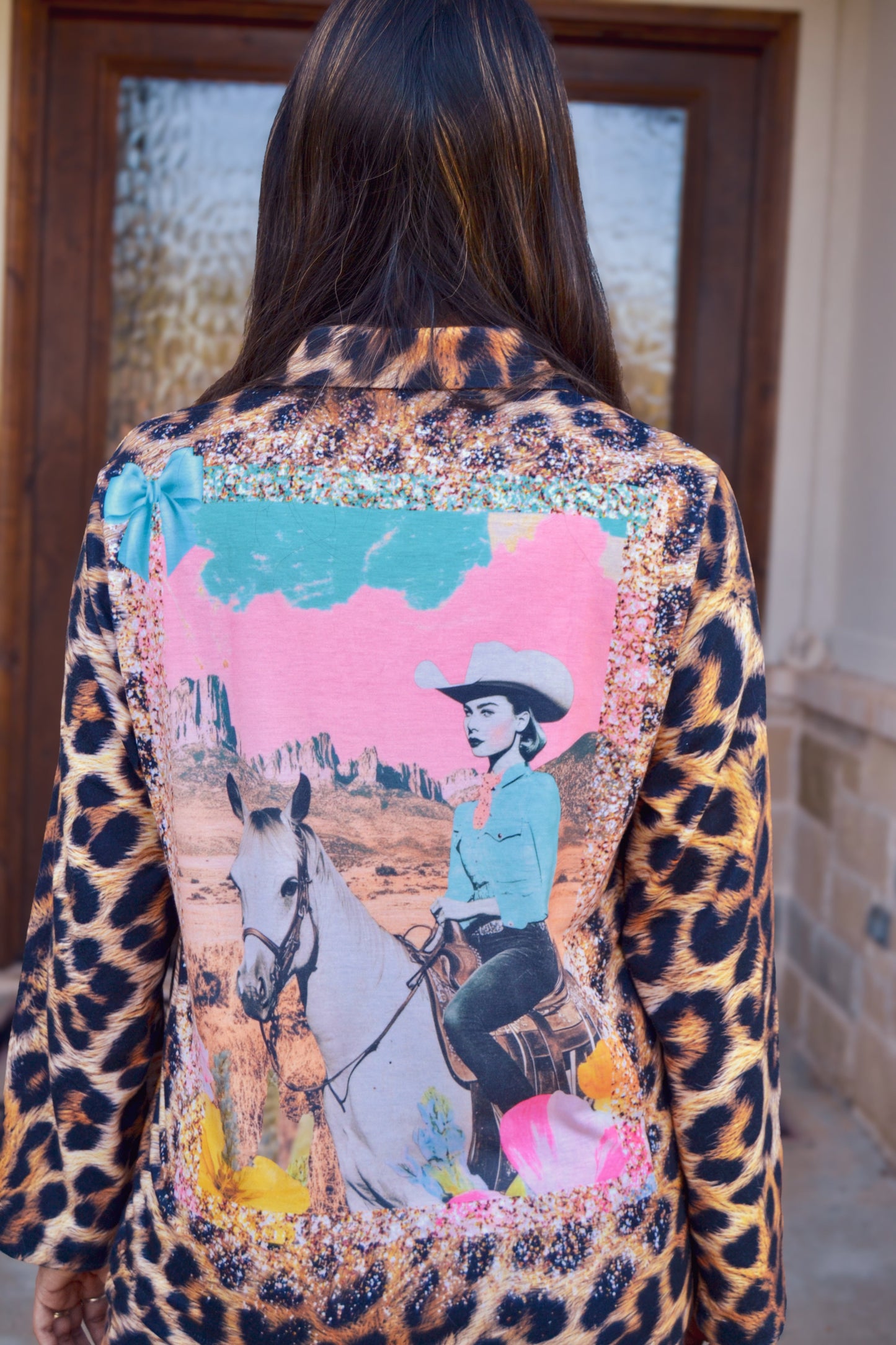 Baha Ranch Retro Pop Western Leopard Pajamas Set