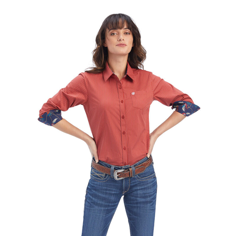 Kirby Stretch Shirt-BOSSA NOVA/WHITE PINSTRIPE