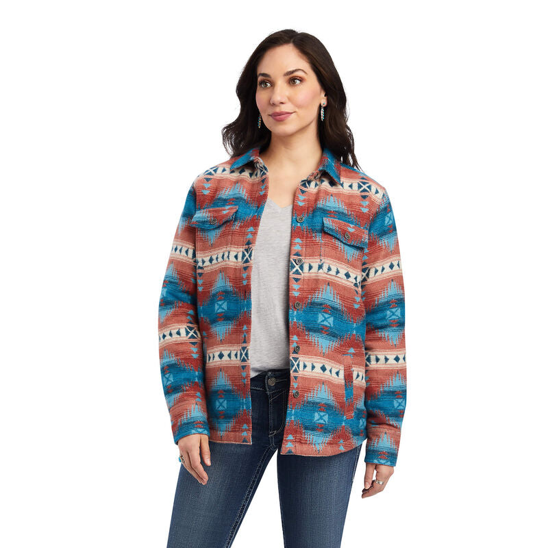 Shacket Shirt Jacket- FIERY JACQUARD