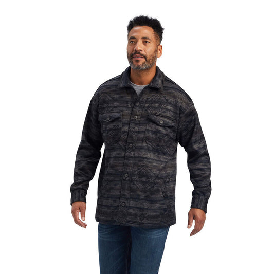 Caldwell Printed Shirt Jacket-MEDIUM GREY SOUTHWEST