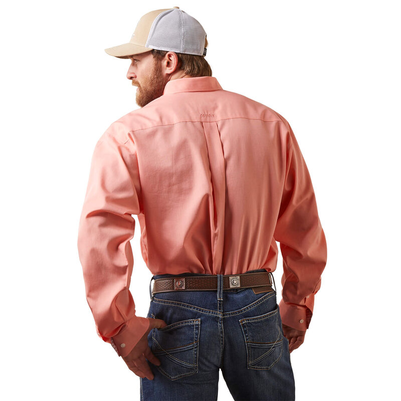 Wrinkle Free Solid Pinpoint Oxford-Peach Echo