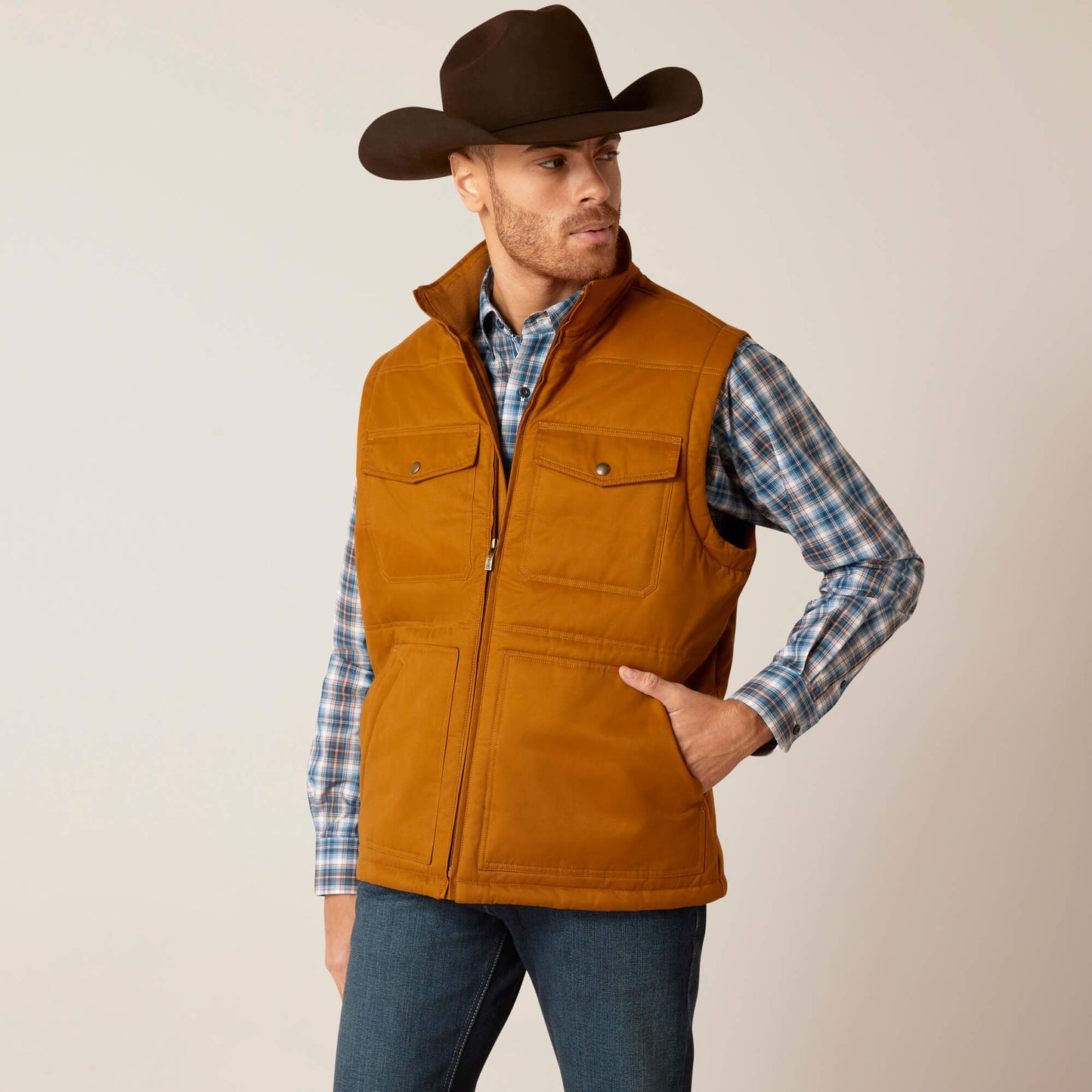 Ariat Men’s Chestnut Grizzly 2.0 Canvas Conceal and Carry Vest