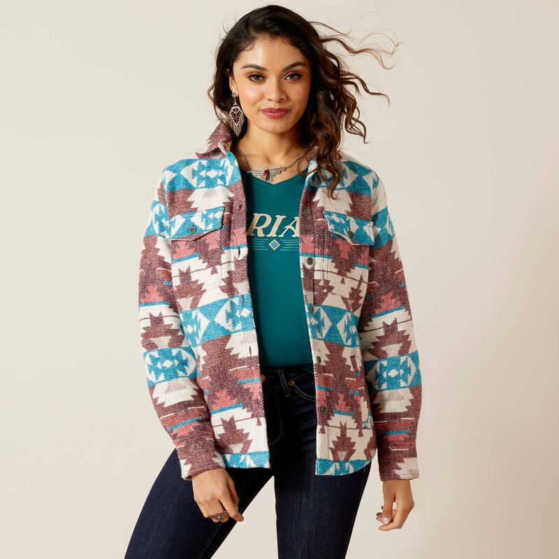 Shacket Shirt Jacket-BAJA JACQUARD