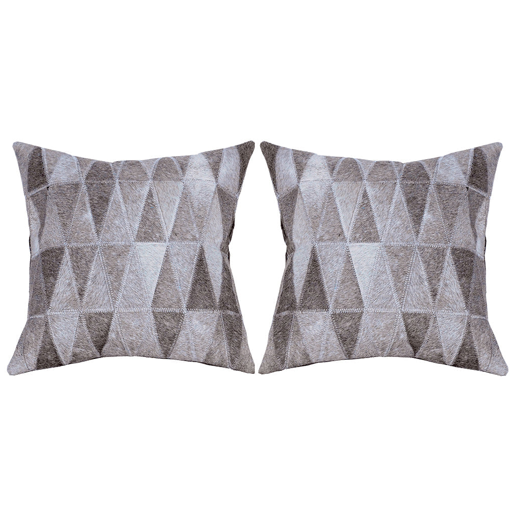 Hilason Cowhide Leather Hair-On Patchwork Cushion Pillow Cover