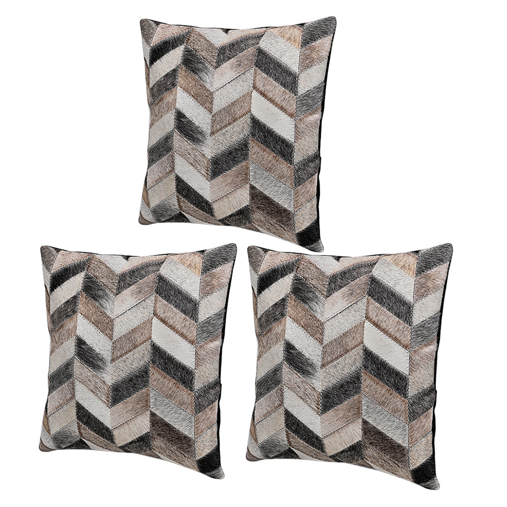 Hilason  Cowhide Leather Hair-On Patchwork Cushion Pillow Cover