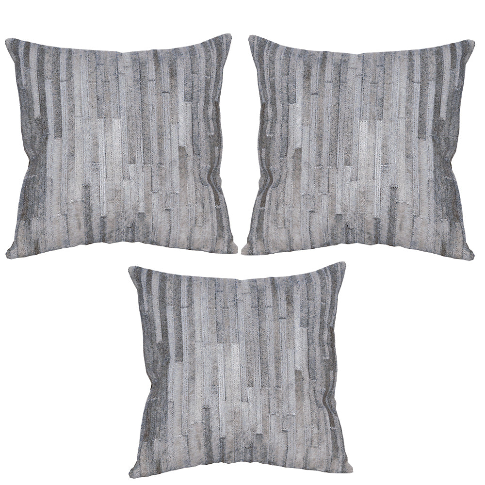 Hilason Cowhide Leather Hair-On Patchwork Cushion Pillow Cover