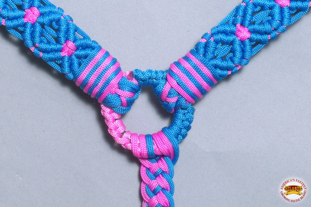 Hilason Horse Breast Collar  Braided Paracord Pink / Black