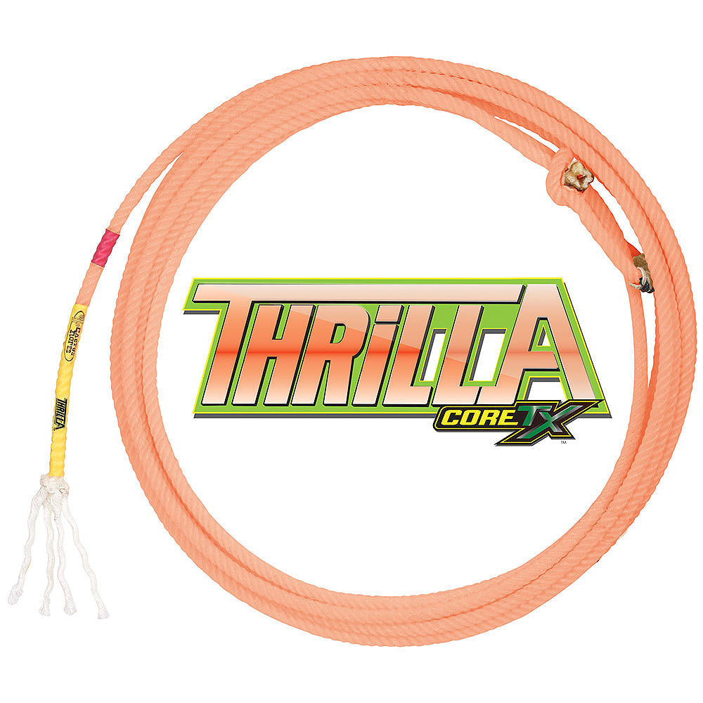 32" Thrilla 4 Strand Core Tx Head Extra Soft Durable Smooth Rope Neon Orange
