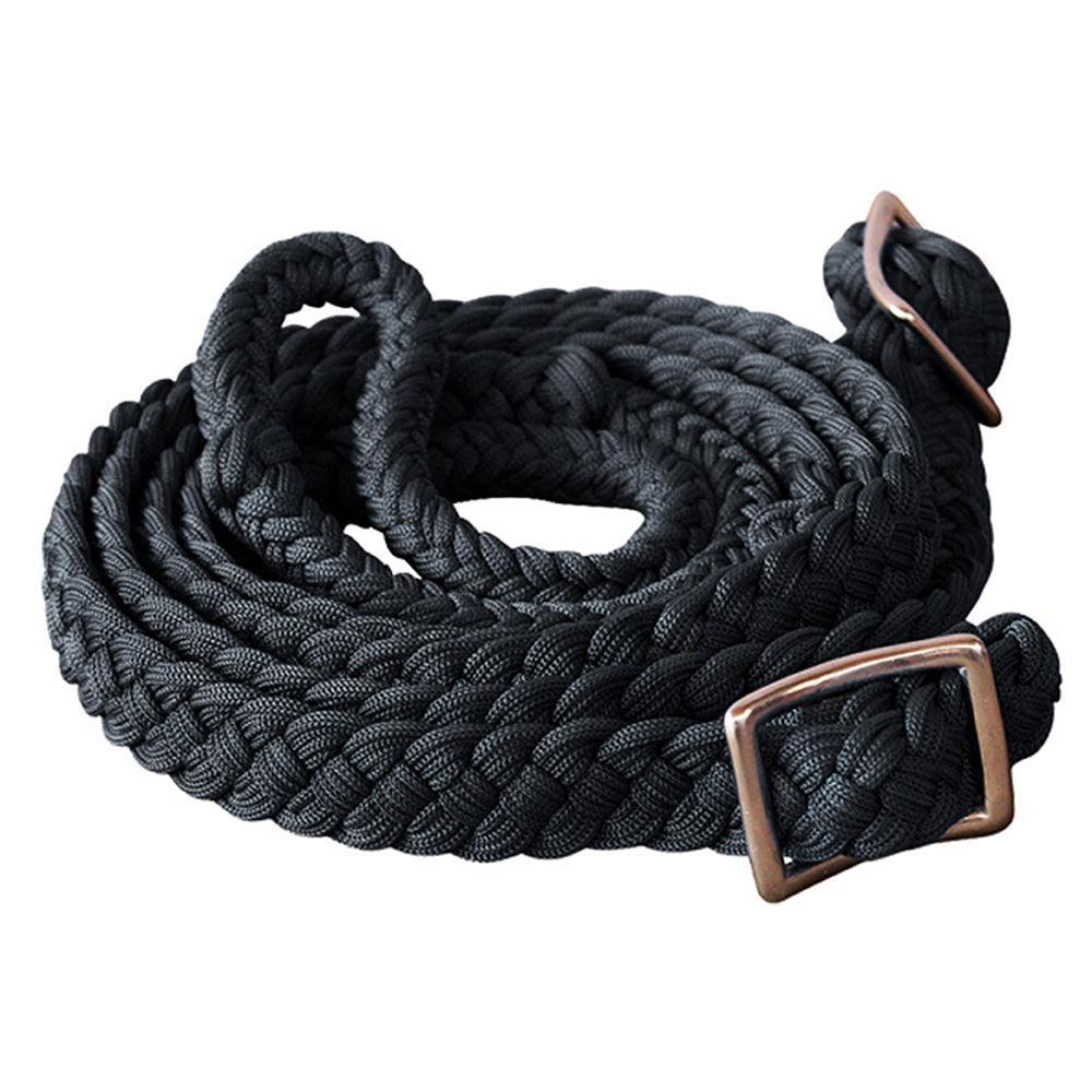 1" X 8Ft Hilason Braided Poly Barrel Reins Horse Racing Flat Grip Knots