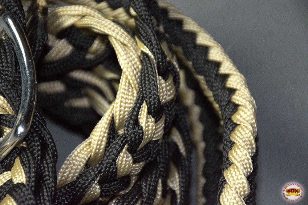 1" X 8Ft Hilason Braided Poly Barrel Reins Horse Racing Flat Grip Knots