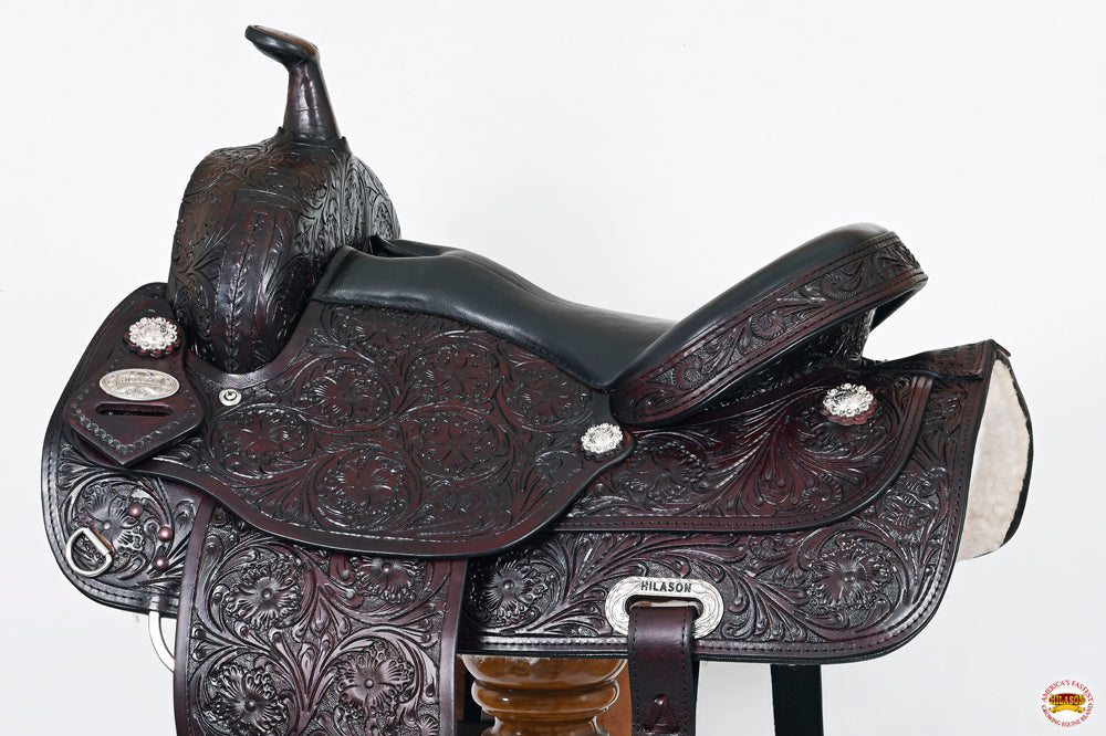 Hilason Western Draft Horse Trail Pleasure American Leather Saddle
